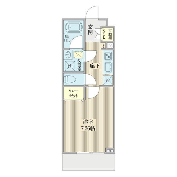 リシェス名古屋山王ウエスト(1K/3階)の間取り写真