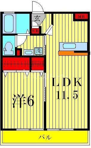 Y・K花畑(1LDK/1階)の間取り写真