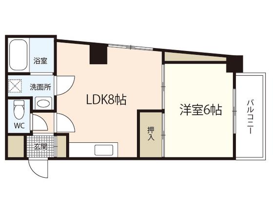 ピアーチェ住吉(1LDK/2階)の間取り写真