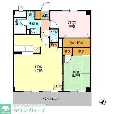 ヌーベルバーグ北柏(2LDK/3階)の間取り写真