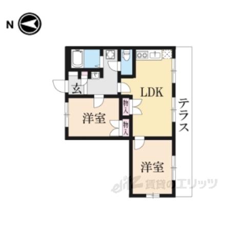 レオパレスOHI2(2LDK/3階)の間取り写真