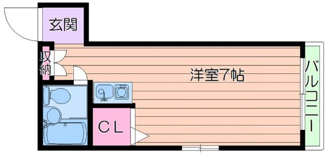 ハウスライヴァン(ワンルーム/1階)の間取り写真