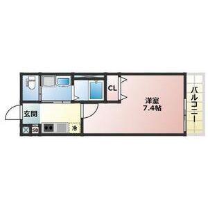ALEGRIA宮之阪(1K/3階)の間取り写真