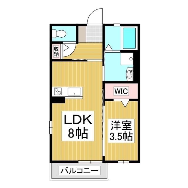 ブランシャ広丘(1LDK/1階)の間取り写真