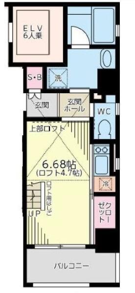 MOONSHINY弐番館(1K/6階)の間取り写真