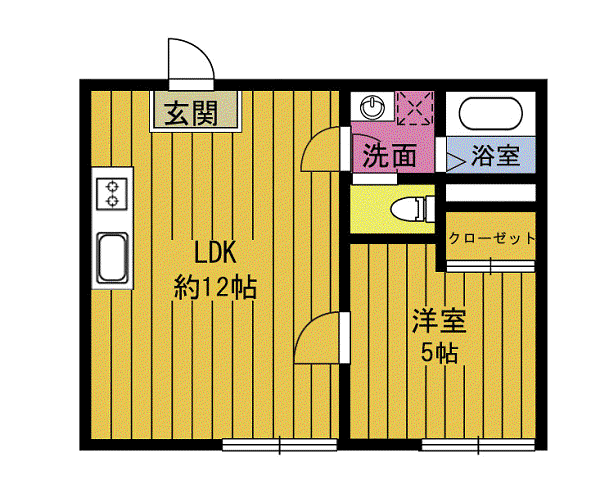 メゾン春木(1LDK/1階)の間取り写真