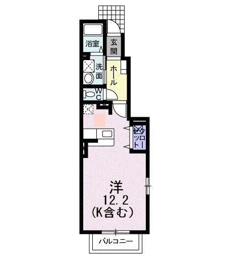 ボニート(ワンルーム/1階)の間取り写真