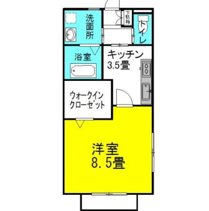 グラシアス・レオーネII(1K/1階)の間取り写真