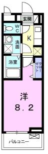 メゾン ブランシェ(1K/3階)の間取り写真