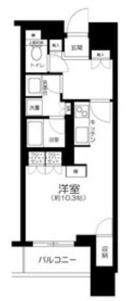 N BRILLIATOWERS目黒ノースレジデンス(ワンルーム/8階)の間取り写真