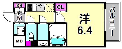 S-RESIDENCE神戸元町(1K/11階)の間取り写真