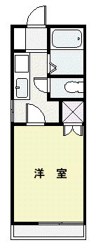ラフォーレ牛久(1K/2階)の間取り写真