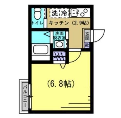 ドムス八千代(1K/2階)の間取り写真