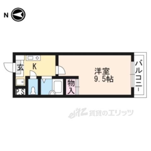 プラティアSETA(1K/3階)の間取り写真