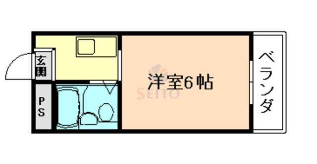 サンライズ九条(1K/2階)の間取り写真