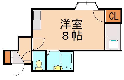 SYM.BLDII(ワンルーム/2階)の間取り写真