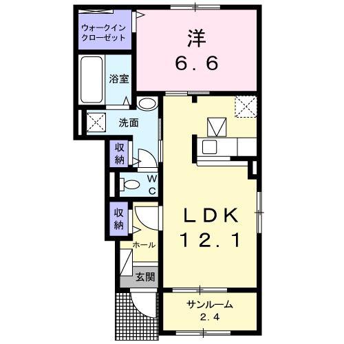 グレイス・利幸I(1LDK/1階)の間取り写真