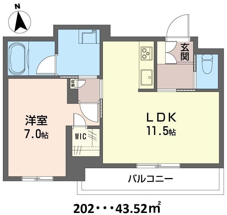 ココル・イグレック(1LDK/2階)の間取り写真