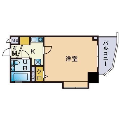 ステイタスマンション輝国(1K/3階)の間取り写真