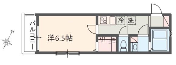 MELDIA岩槻VI(1K/1階)の間取り写真