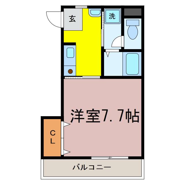 コーポサンIII(1K/3階)の間取り写真