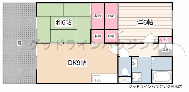 ピッケル末広(2DK/1階)の間取り写真