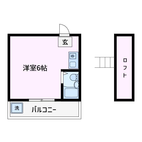 コーポ南与野(ワンルーム/1階)の間取り写真