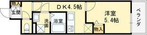クレアール塚口I(1DK/1階)の間取り写真