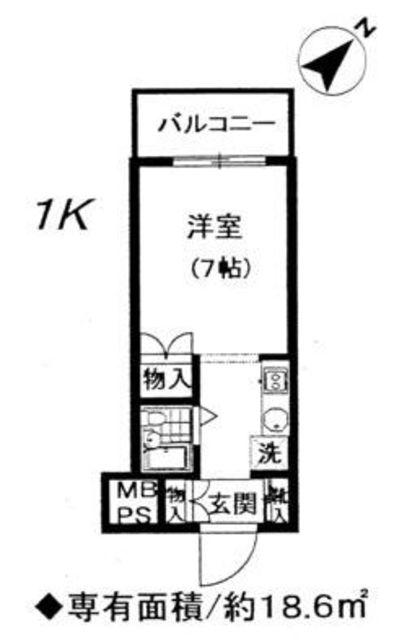 メゾン南大塚(1K/5階)の間取り写真