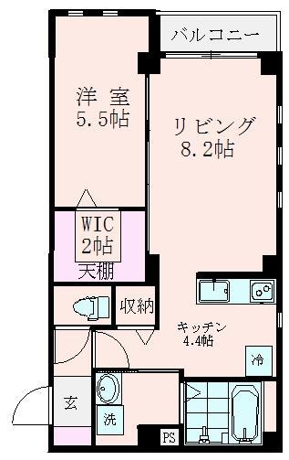 ハミングバードテラス(1LDK/3階)の間取り写真