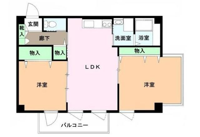 第二山武ビル(2LDK/3階)の間取り写真