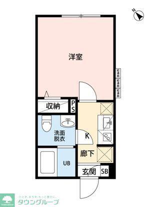 KUKKA八千代台(1K/3階)の間取り写真