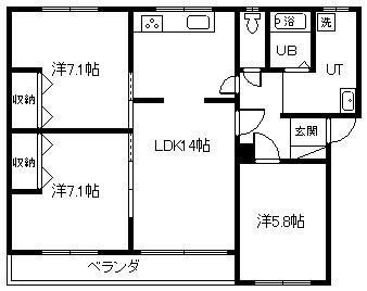 FORET RIVIERE(3LDK/2階)の間取り写真