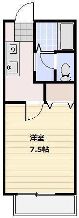 アルカンシェル(1K/2階)の間取り写真