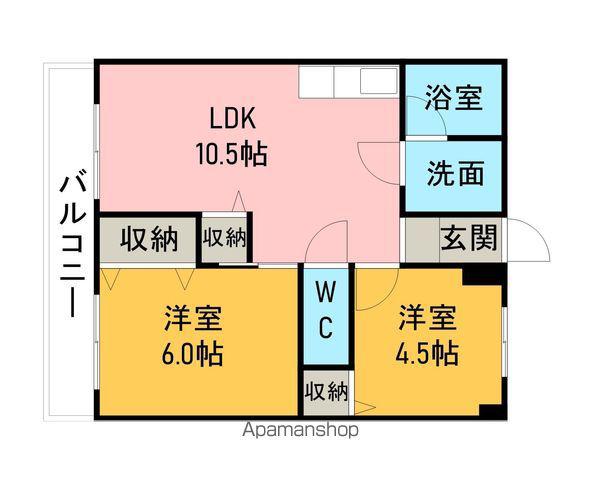 IR東刈谷(2LDK/4階)の間取り写真