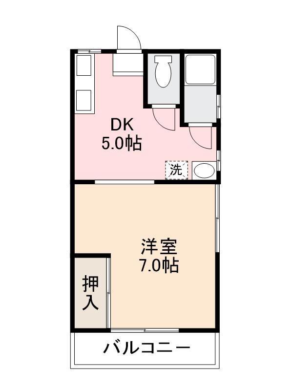 サンハイツ(1DK/1階)の間取り写真