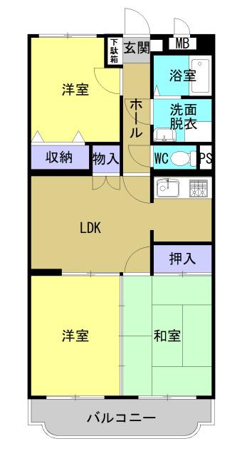 ナウリヴァー(3LDK/3階)の間取り写真
