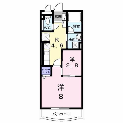 WISTERIA(2K/4階)の間取り写真