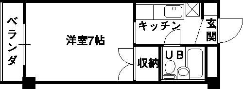 ハイツセーラム(1K/1階)の間取り写真