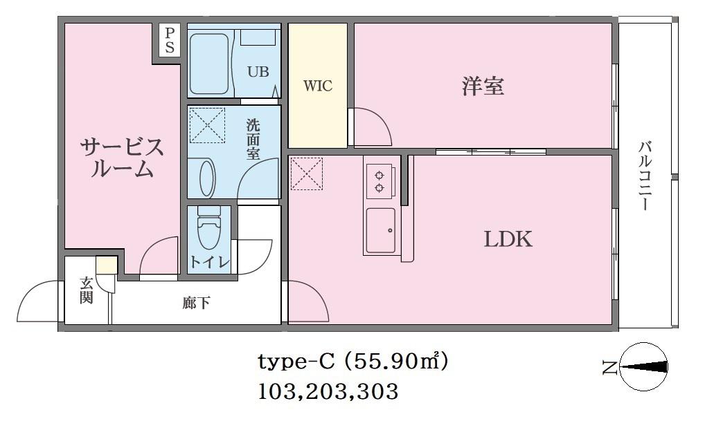 SCENA武蔵新城(1SLDK/1階)の間取り写真