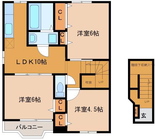 フォレスタ千丈(3LDK/2階)の間取り写真