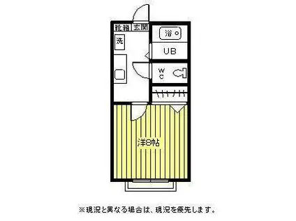 スカイヒルズA(1K/1階)の間取り写真