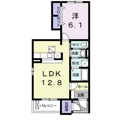 C´SレジデンスI(1LDK/1階)の間取り写真