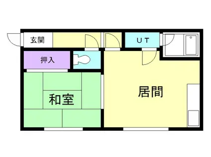酒巻ハイツ2号棟(1DK/1階)の間取り写真