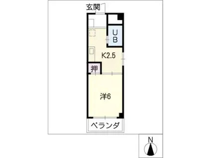 メゾン鈴秀(1K/4階)の間取り写真