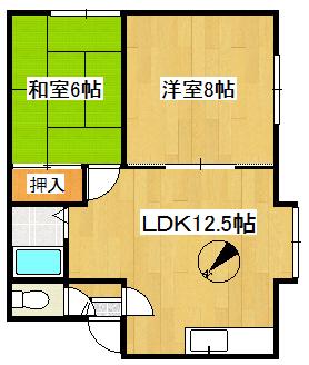 シベール313(2LDK/3階)の間取り写真