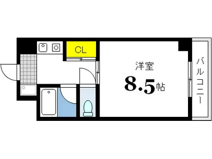 フレア21三篠(1K/6階)の間取り写真