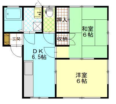 コーポハイブリッジ(2DK/2階)の間取り写真
