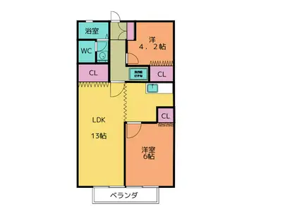 エル白木(2LDK/2階)の間取り写真