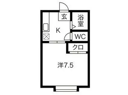 ヴィラ21(1K/1階)の間取り写真